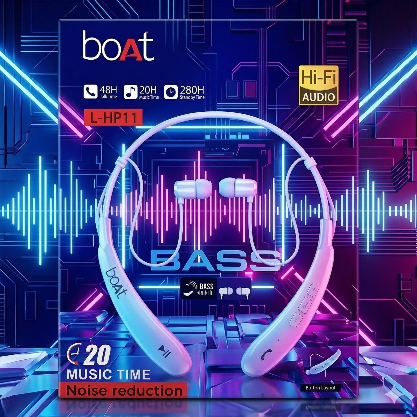 Neckband Boat Experience powerful bass, HD calls, and wireless